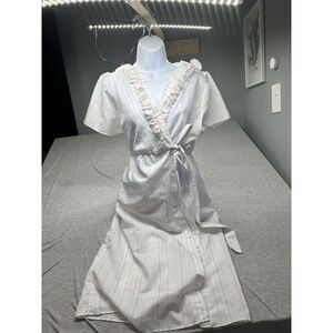 VTG 80s Previews Striped‎ Wrap Dress Size M